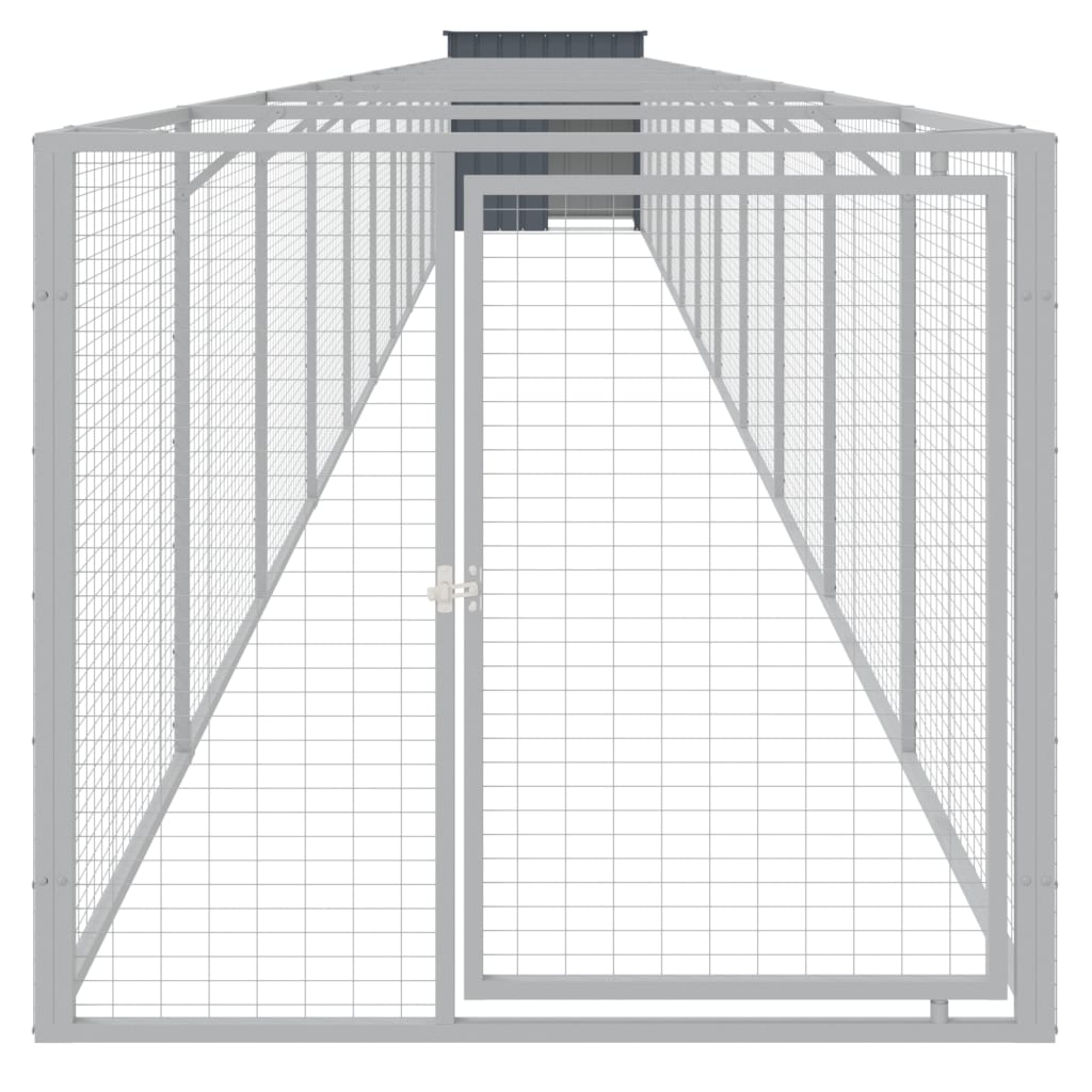 Vidaxl Dog Loft con Run 110x1221x110 cm de acero antracita