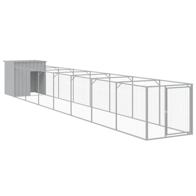 Vidaxl Dog Loft con Run 110x813x110 cm in acciaio grigio chiaro