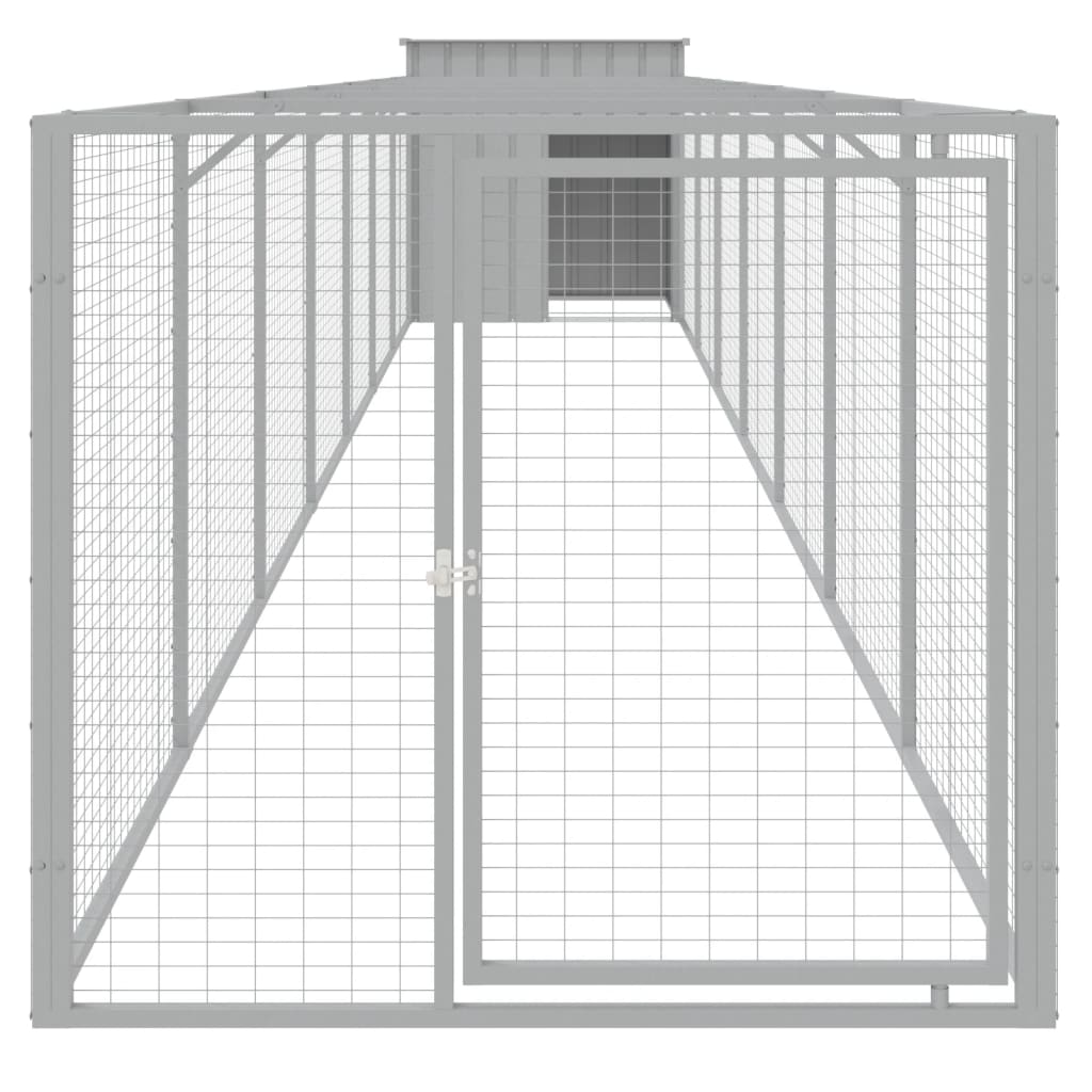 Vidaxl Dog Loft con Run 110x813x110 cm de acero gris claro