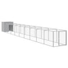 Vidaxl Dog Loft con Run 110x1017x110 cm in acciaio grigio chiaro