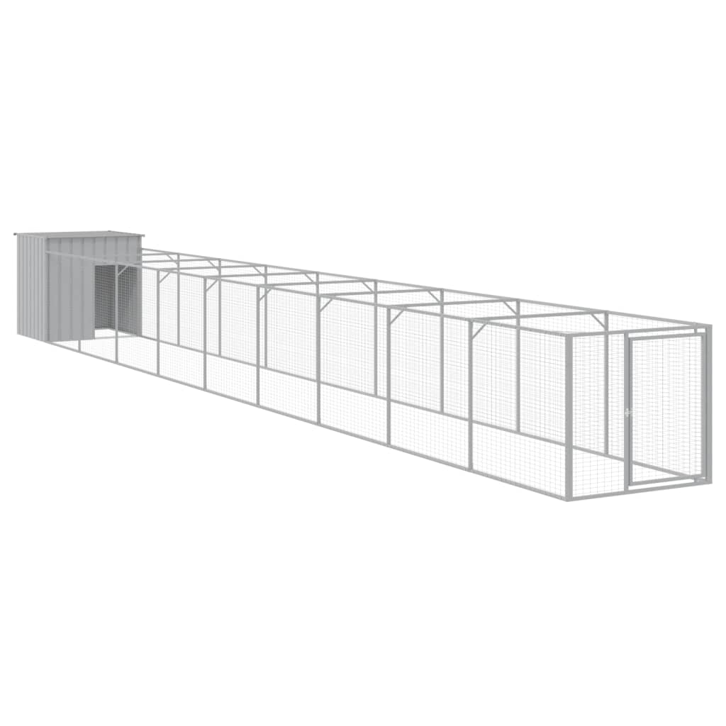 Vidaxl Dog Loft con Run 110x1017x110 cm in acciaio grigio chiaro