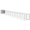 Vidaxl Dog Loft con Run 110x1221x110 cm de acero gris claro