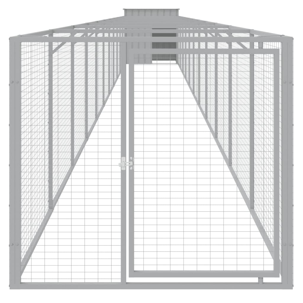 Vidaxl Dog Loft con Run 110x1221x110 cm de acero gris claro