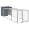 Vidaxl Chicken Coop con Run 110x405x110 cm de acero galvanizado antracita