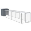 Vidaxl Chicken Coop con Run 110x609x110 cm de acero galvanizado antracita