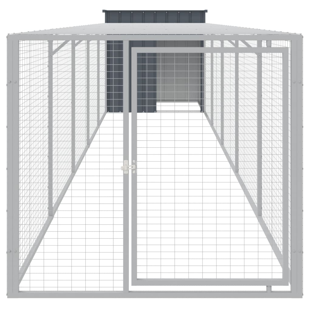 Vidaxl Chicken Coop con Run 110x609x110 cm de acero galvanizado antracita