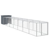 Vidaxl Chicken Coop con Run 110x813x110 cm Antracite in acciaio zincato