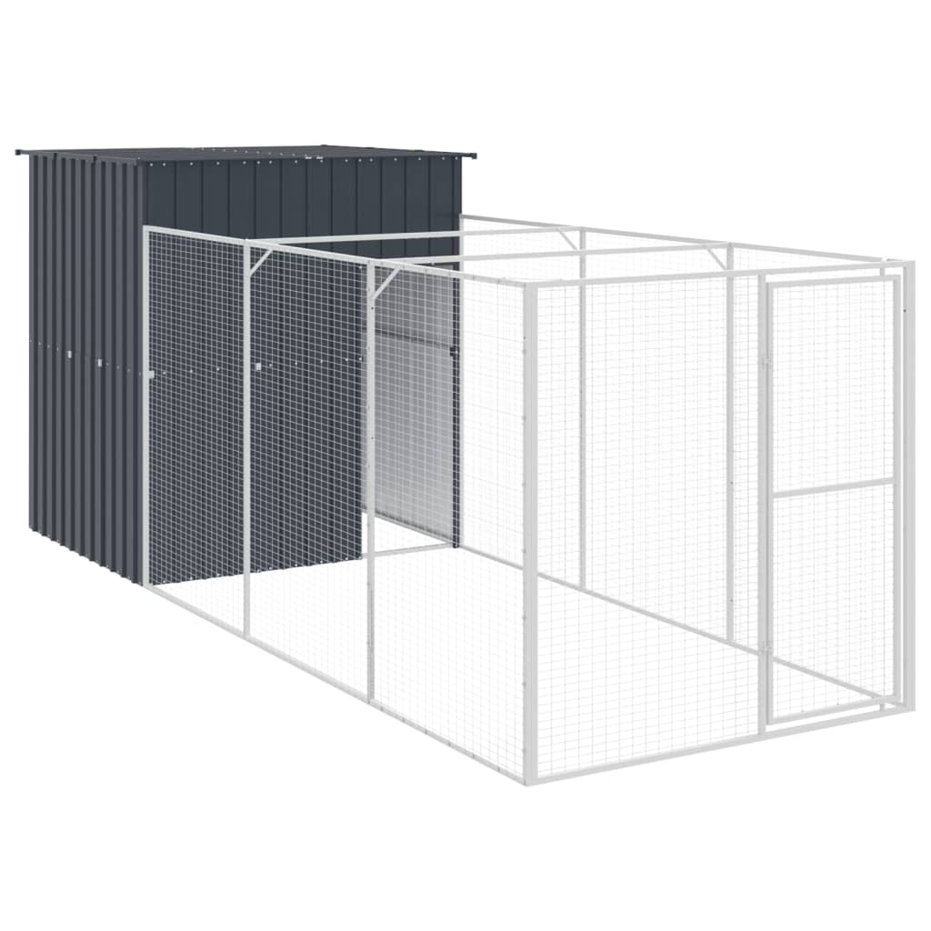 Loft per cani Vidaxl con antracite in acciaio zincato 165x455x181 cm