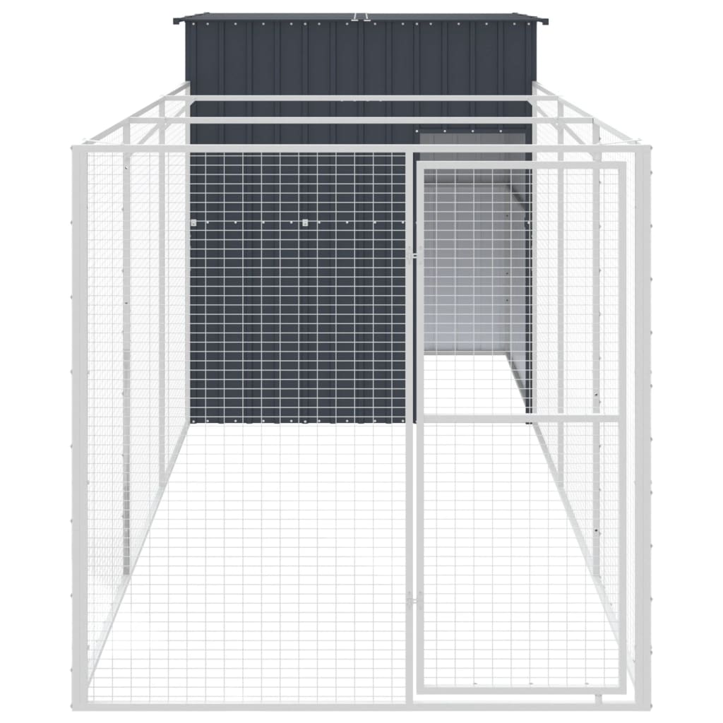 Loft per cani Vidaxl con antracite in acciaio zincato 165x455x181 cm