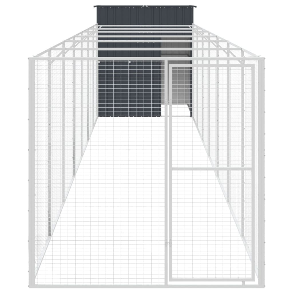 Vidaxl Dog Loft con Run 165x863x181 cm de acero galvanizado antracita