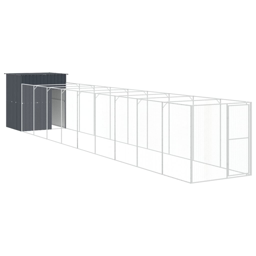 Vidaxl Dog Loft con Run 165x1067x181 cm Antracite in acciaio