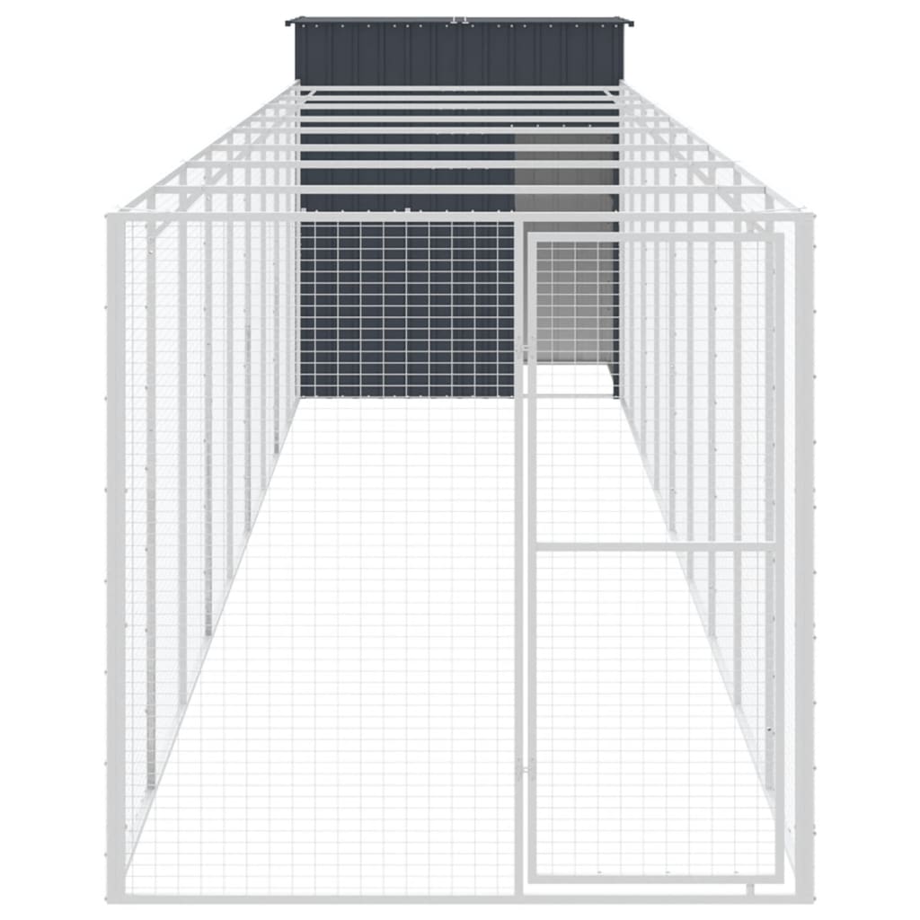 Vidaxl Dog Loft con Run 165x1067x181 cm Antracite in acciaio