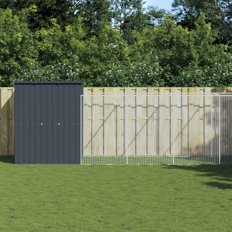 Vidaxl Dog Loft con Run 165x1067x181 cm Antracite in acciaio