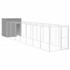 Vidaxl Dog Loft con Run 165x863x181 cm in acciaio grigio chiaro