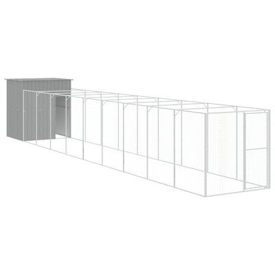 Vidaxl Dog Loft con Run 165x1.067x181 cm in acciaio grigio chiaro