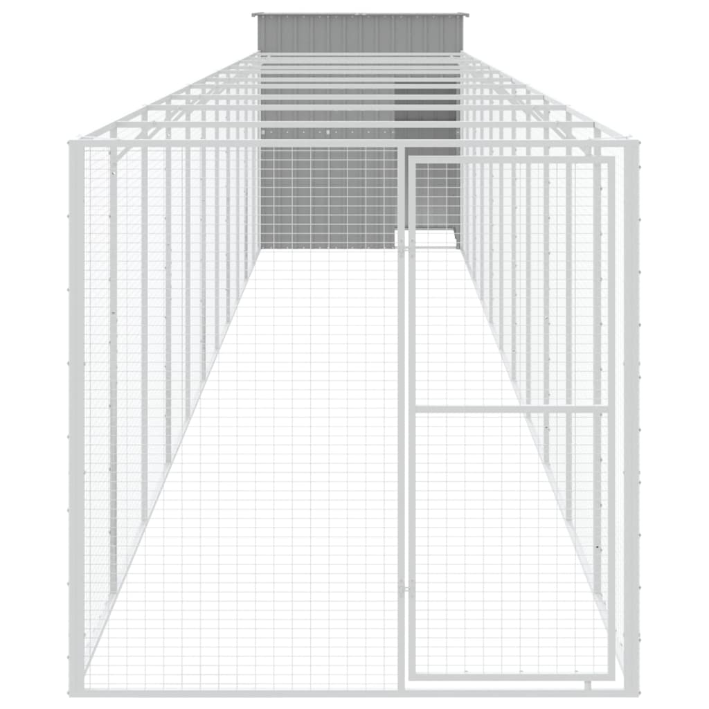 Vidaxl Dog Loft con Run 165x1271x181 cm de acero gris claro