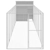 Vidaxl Chicken Coop con Run 165x863x181 cm grigio galvanizzato