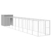 Vidaxl Chicken Coop con Run 165x1067x181 cm de acero gris claro
