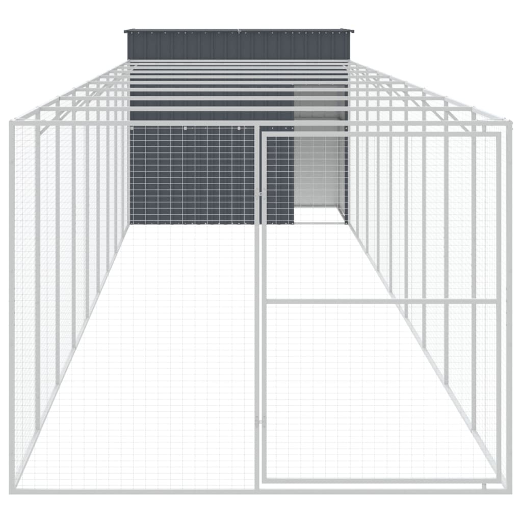 Vidaxl Dog Loft con Run 214x1069x181 cm Antracite in acciaio
