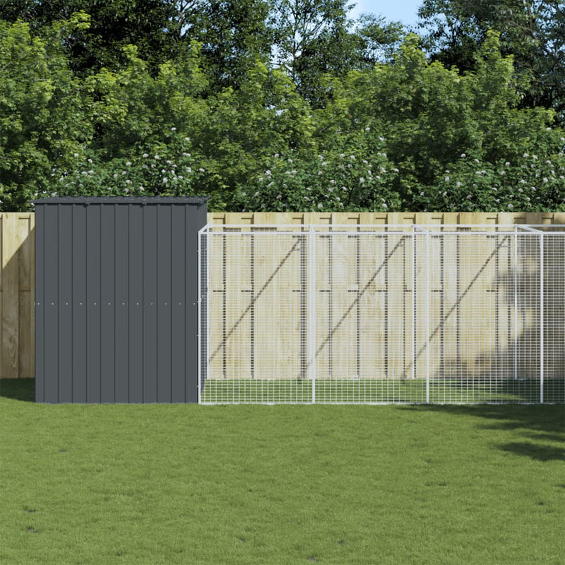 Vidaxl Dog Loft con Run 214x1273x181 cm Antracite in acciaio