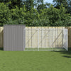 Vidaxl Dog Loft con Run 214x457x181 cm in acciaio grigio chiaro