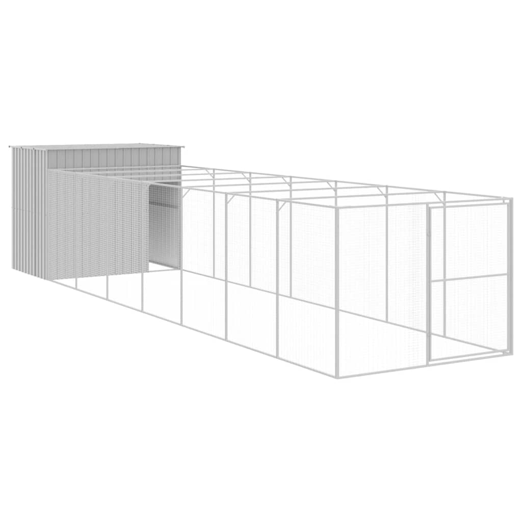 Vidaxl Dog Loft con Run 214x865x181 cm de acero gris claro