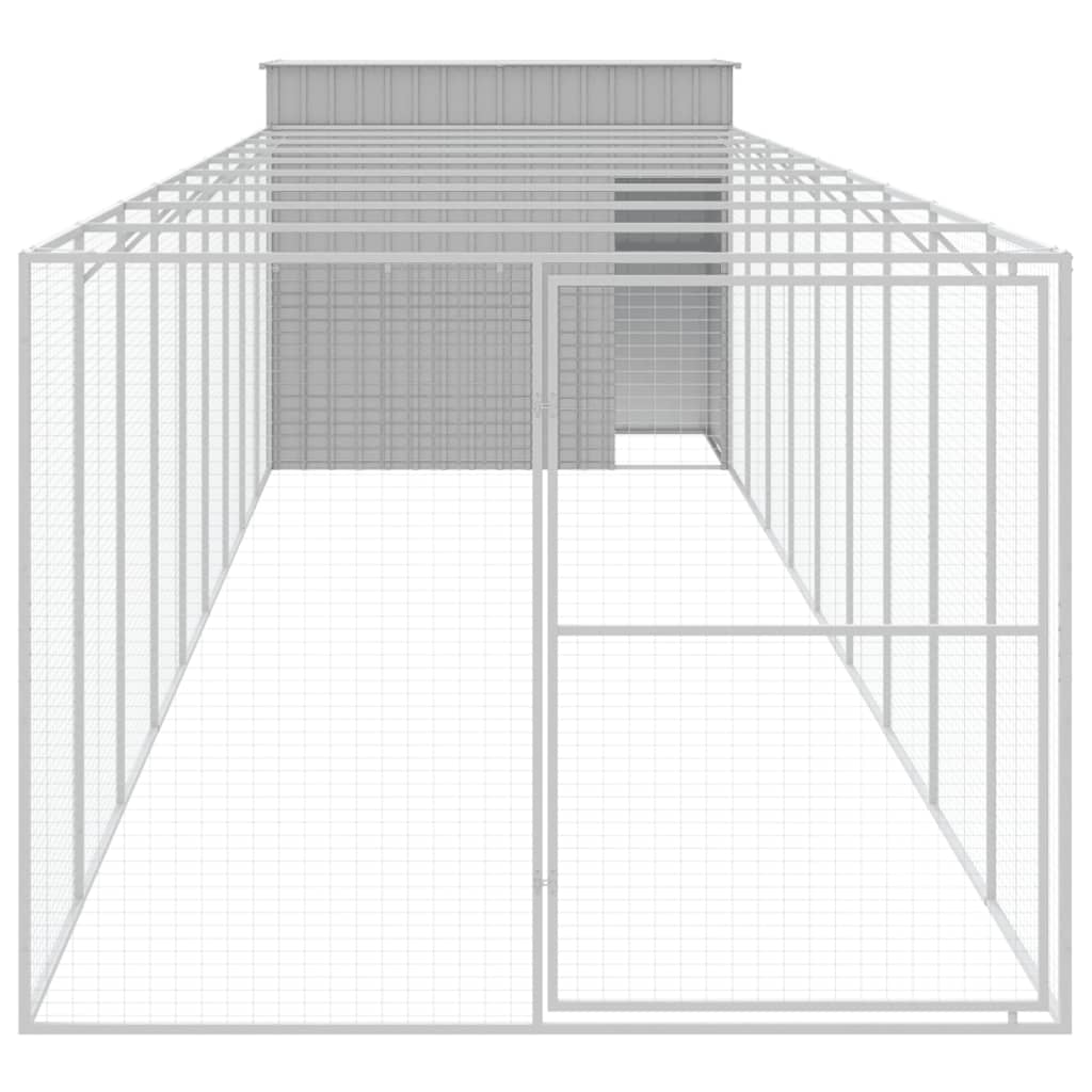 Vidaxl Dog Loft con Run 214x1069x181 cm de acero gris claro