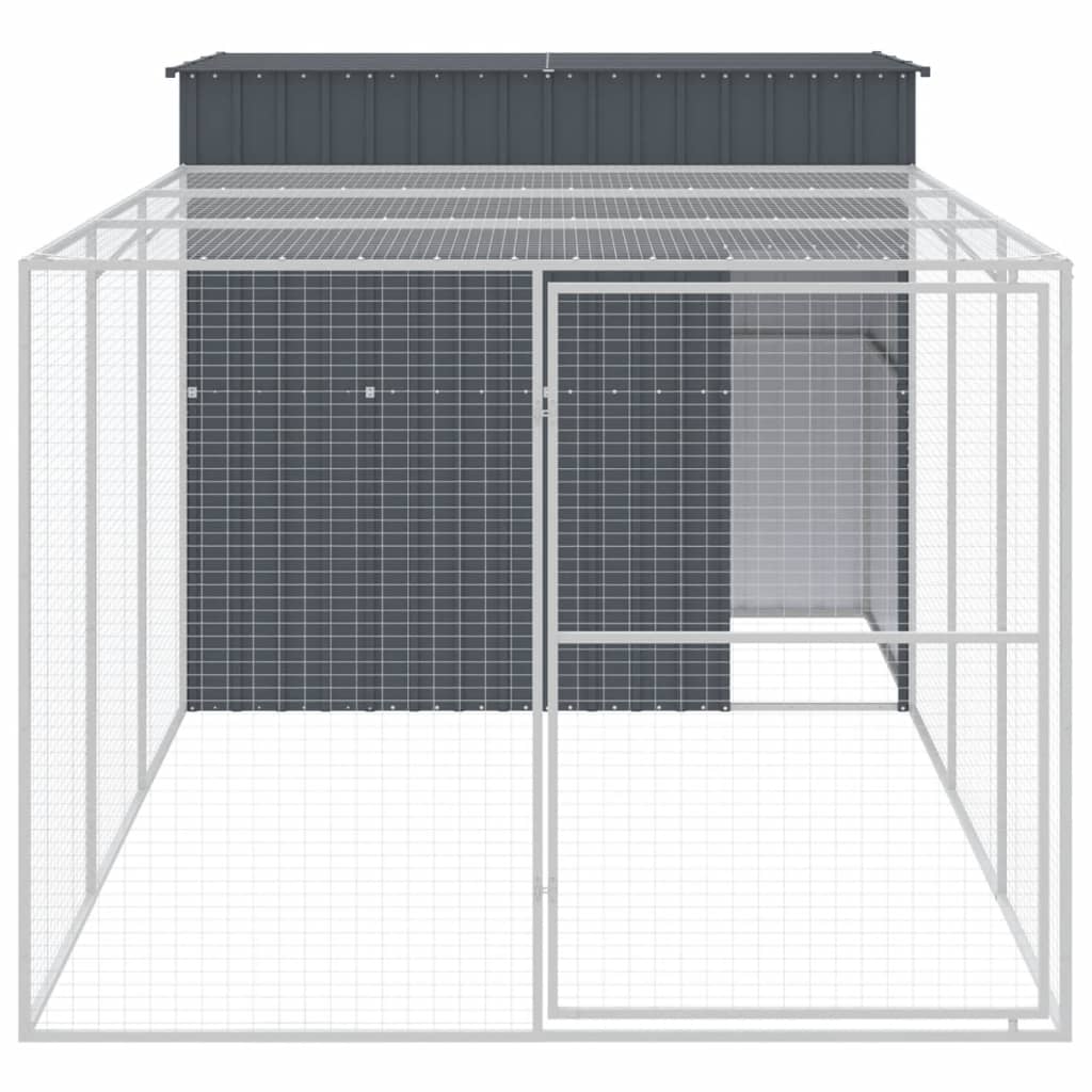 Vidaxl Dog Loft con Run 214x457x181 cm de acero galvanizado antracita