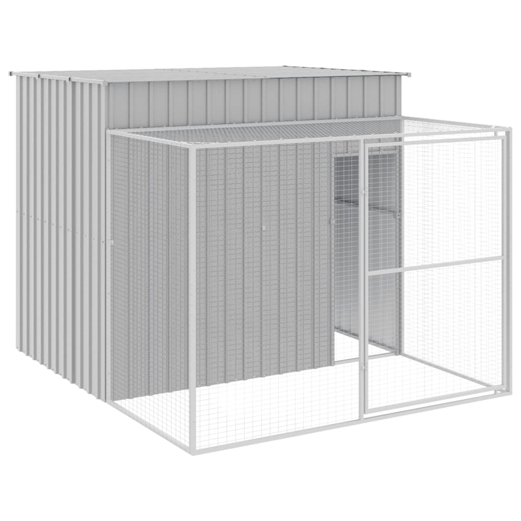 Vidaxl Dog Loft con Run 214x253x181 cm in acciaio grigio chiaro