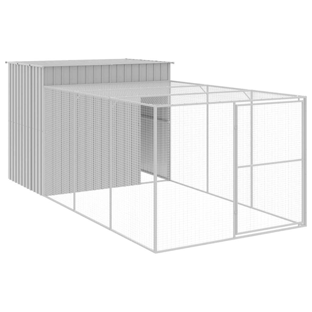 Vidaxl Dog Loft con Run 214x457x181 cm de acero gris claro