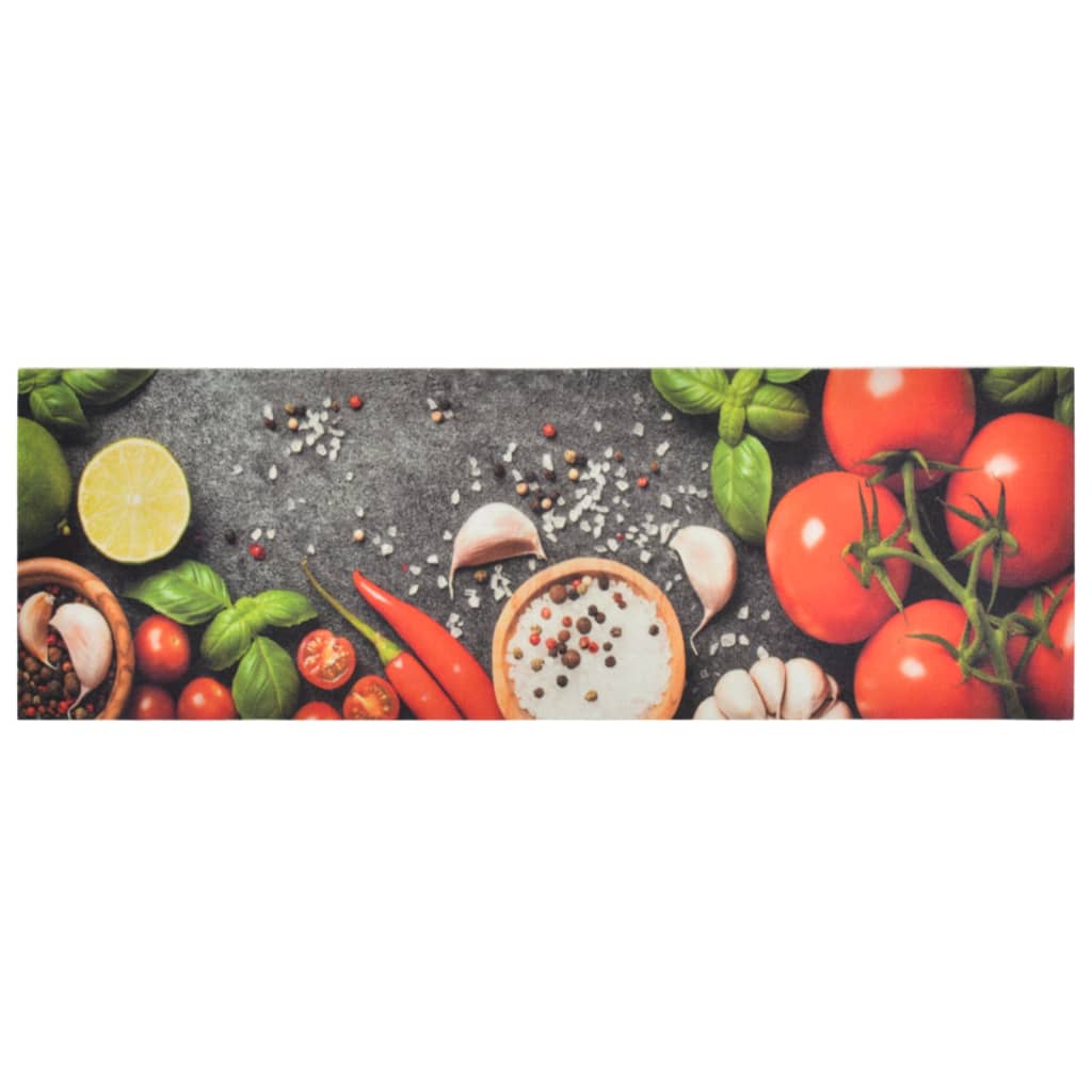 Estampado de vegetales lavable de Vidaxl Mat de cocina 60x180 cm Velvet