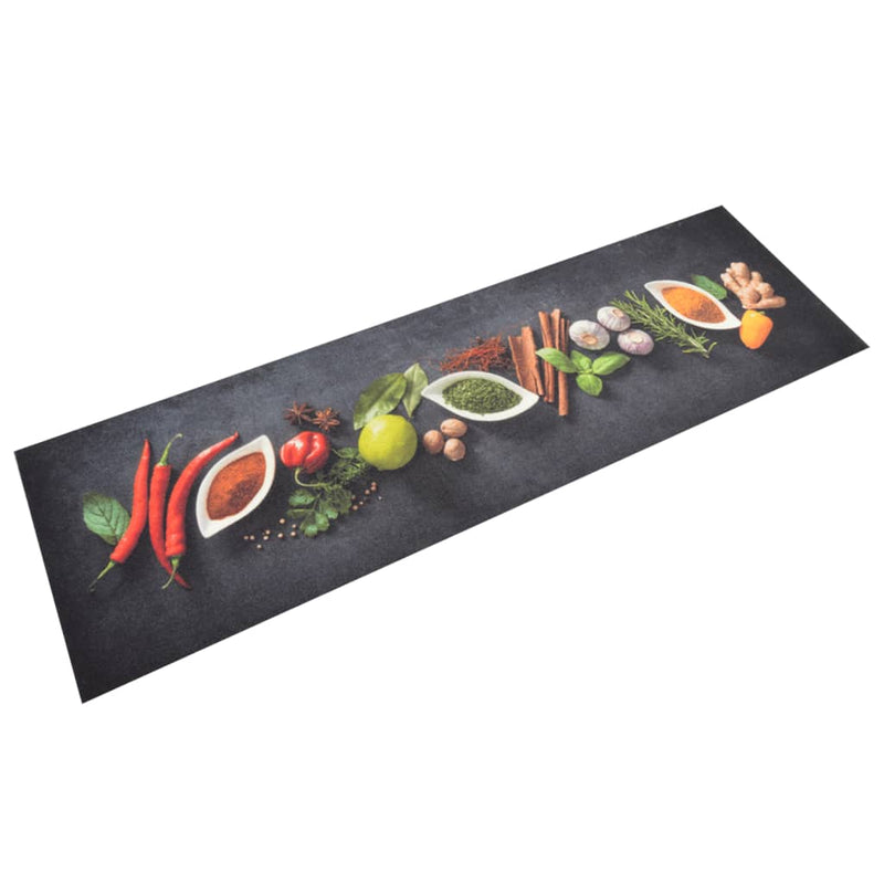 Vidaxl tappetino da cucina stampato a erbe lavabile 45x150 cm velluto