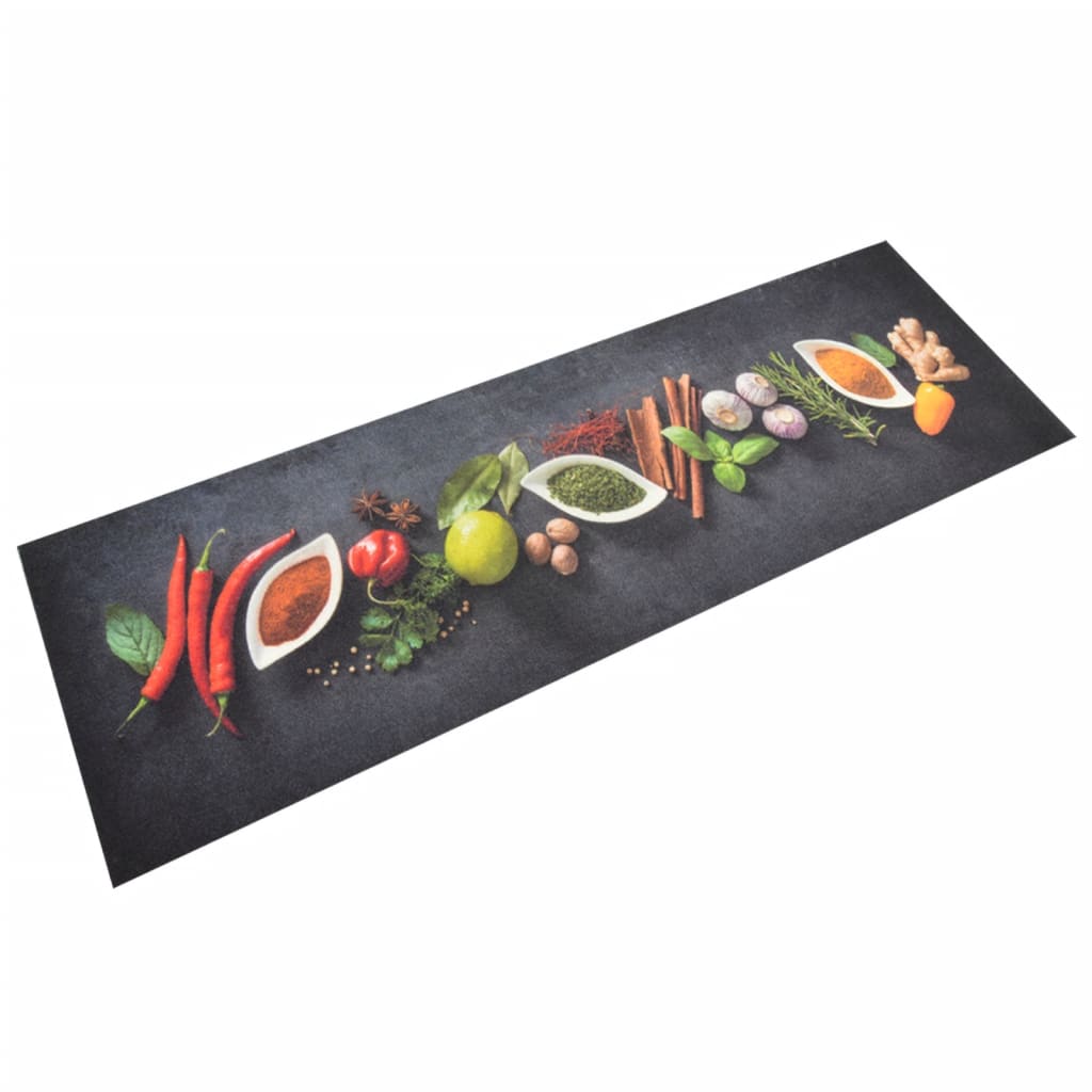 Vidaxl tappetino da cucina stampato di erbe lavabile 60x180 cm velluto