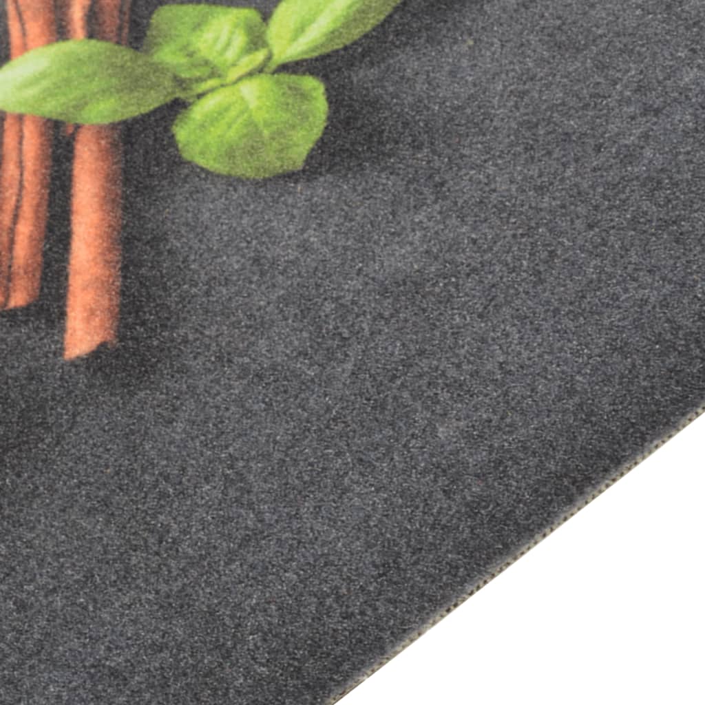 Vidaxl tappetino da cucina stampato di erbe lavabile 60x180 cm velluto