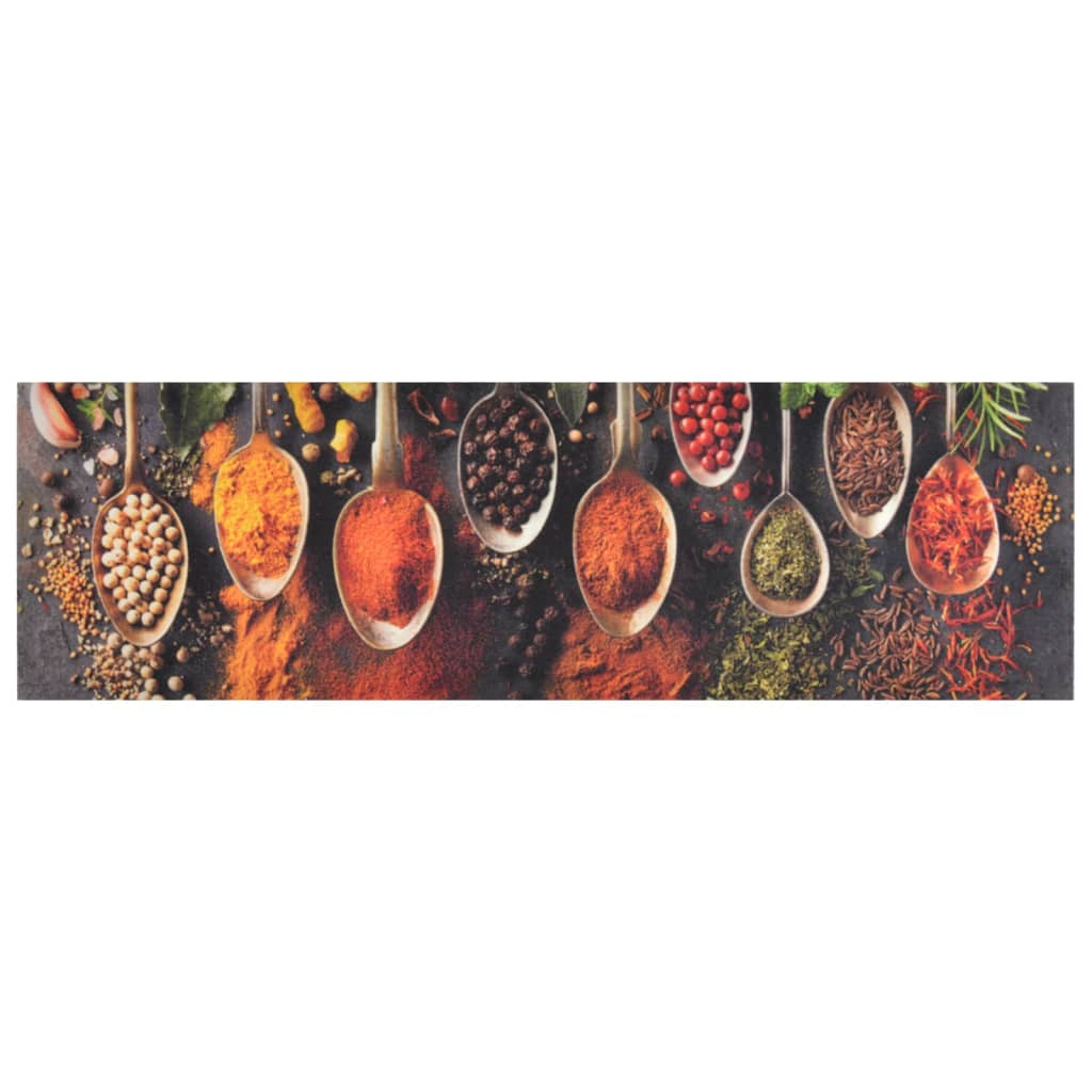 Vidaxl Mat de cocina Laudable Lauce Spice Print 45x150 CM Velvet