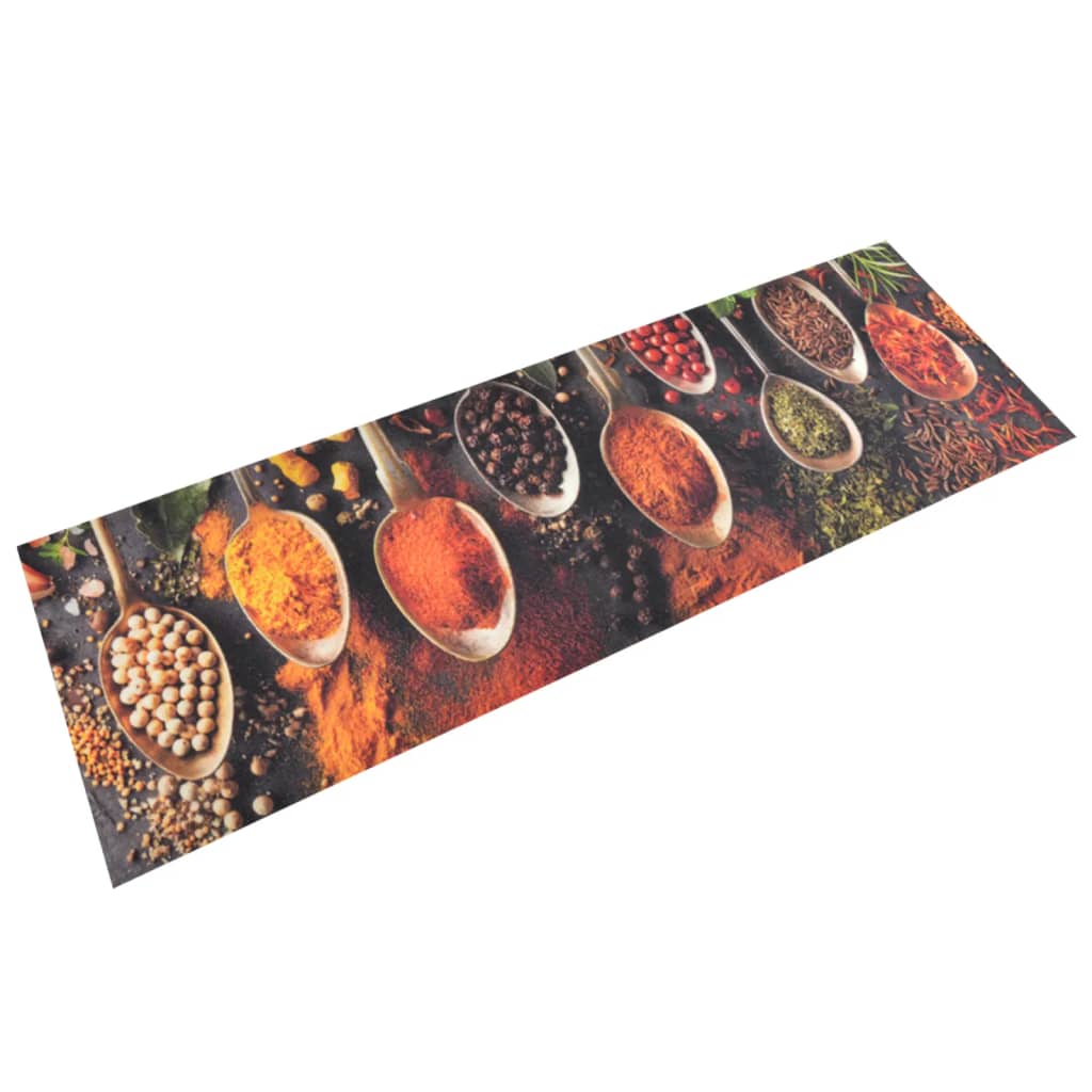 Vidaxl Mat de cocina Spooning Herb Herb Print 60x180 CM Velvet