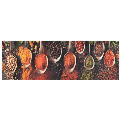Vidaxl tappetino da cucina a cucchiaio lavabile stampato a erbe 60x180 cm velluto