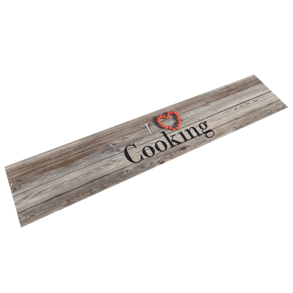 Vidaxl Mat de cocina Cocina lavable Impresión de 60x300 cm de terciopelo gris