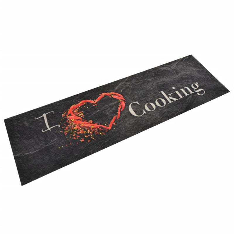 Vidaxl tappetino da cucina lavabile per cottura da cottura 45x150 cm di velluto nero