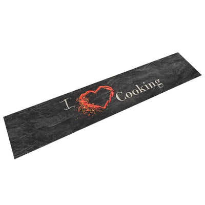 Vidaxl tappetino da cucina stampato di cottura lavabile 60x300 cm di velluto nero