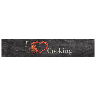 Vidaxl tappetino da cucina stampato di cottura lavabile 60x300 cm di velluto nero