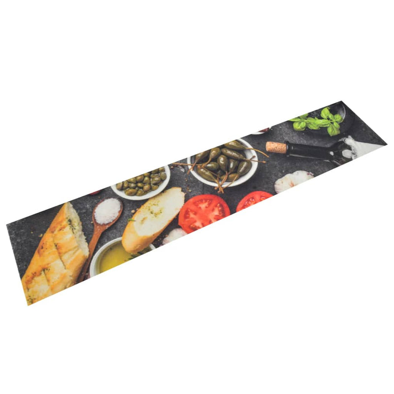 Vidaxl Mat de cocina Vinos lavables Cena impresa 60x300 cm Velvet