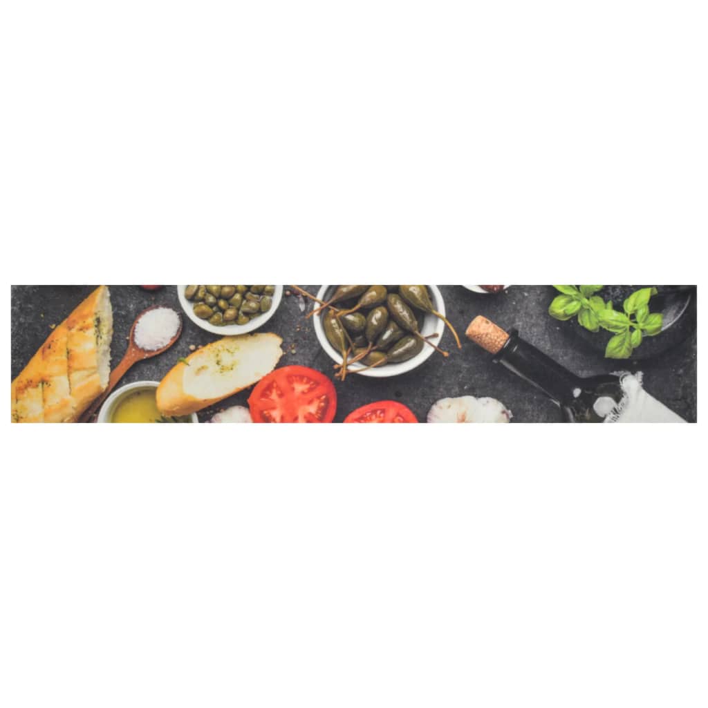 Vidaxl Mat de cocina Vinos lavables Cena impresa 60x300 cm Velvet