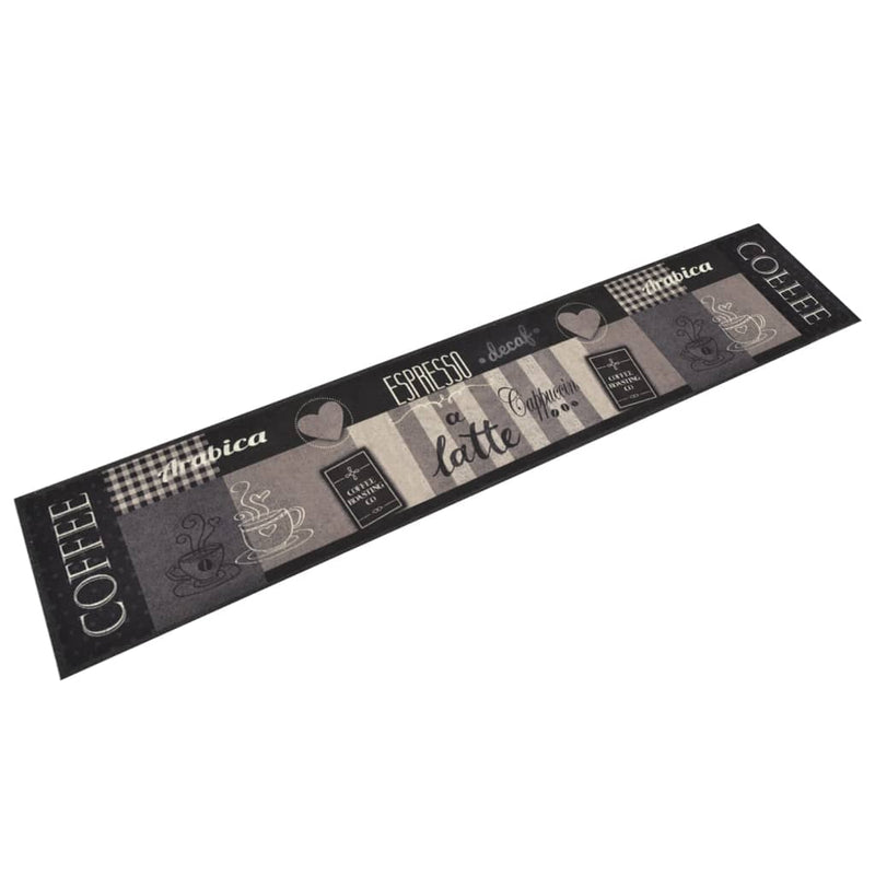 Vidaxl Mat de cocina Coffee Coffee estampado 60x300 cm Velvet Negro