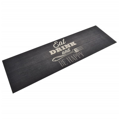 Vidaxl tappetino da cucina stampato da cucina lavabile 60x180 cm di velluto nero