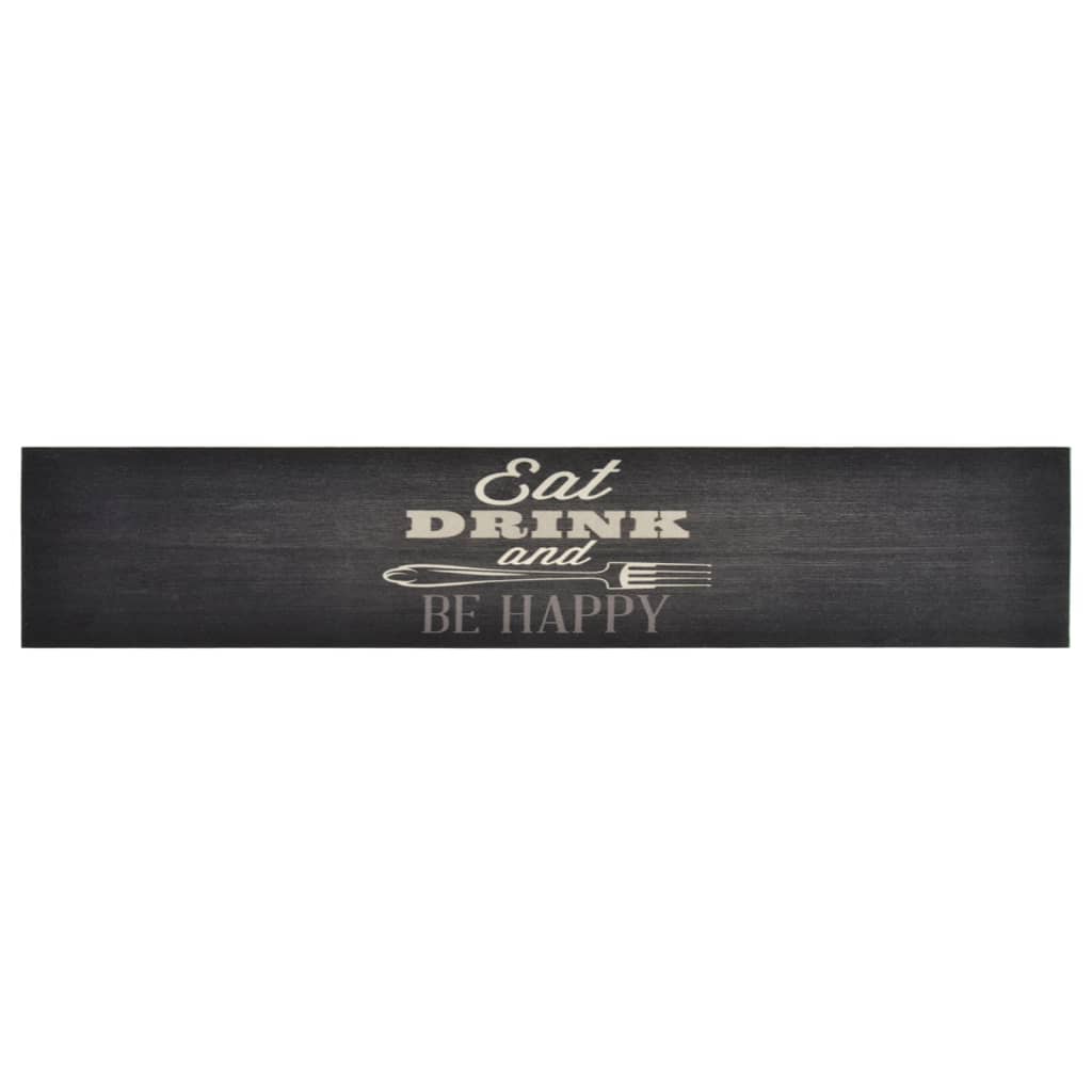 Vidaxl Mat de cocina Matriz de cocina lavable 60x300 cm Velvet Negro