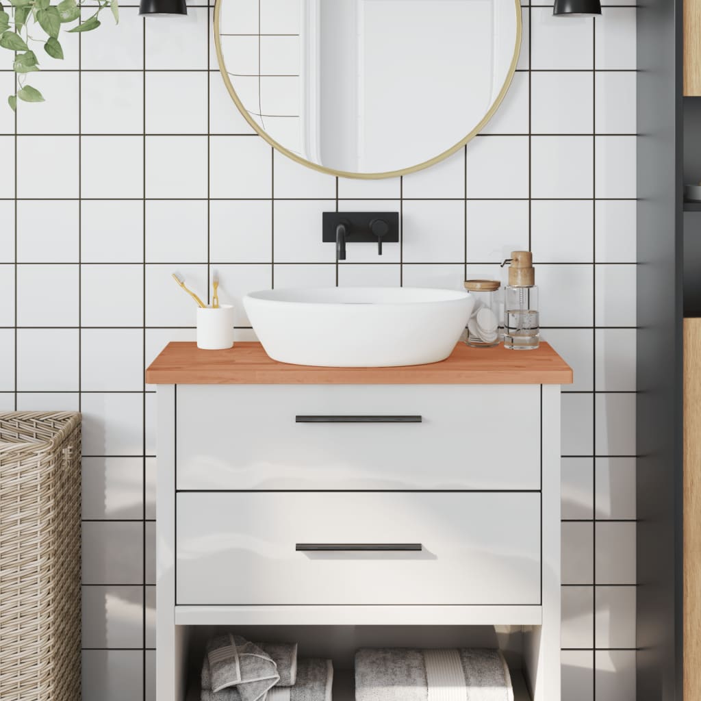 Piano lavabo Vidaxx 80x40x2,5 cm in legno massello di faggio