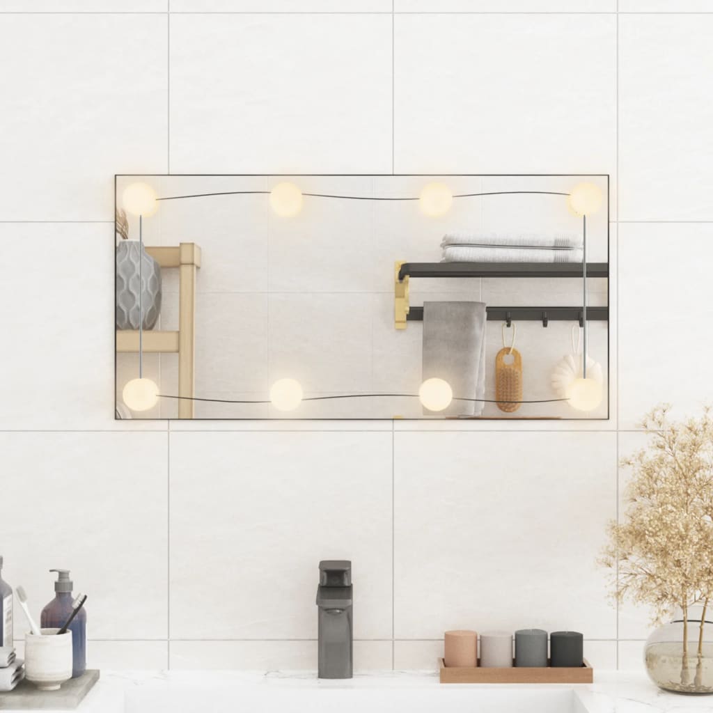 Specchio da parete Vidaxl con LED vetro rettangolare da 30x60 cm