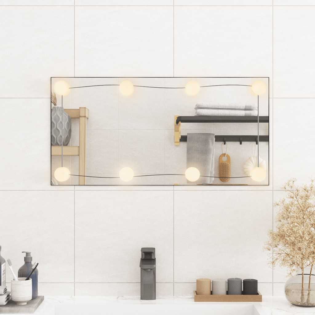 Specchio da parete Vidaxl con LED vetro rettangolare da 30x60 cm