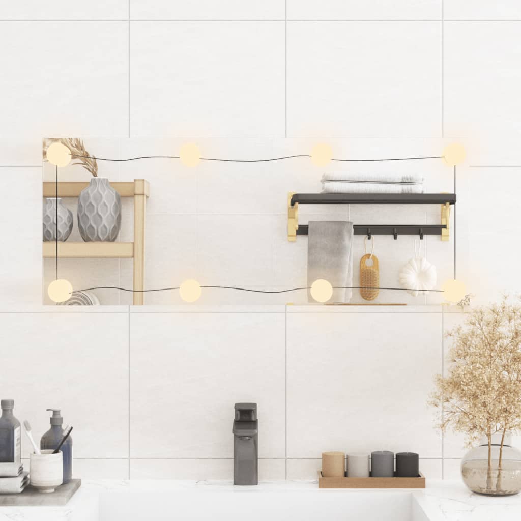 Espejo de pared Vidaxl con LED Rectangular 30x80 cm de vidrio